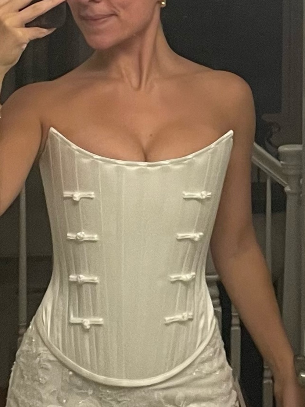 Strapless White Corset Top Dress — Classic Bridal Bustier